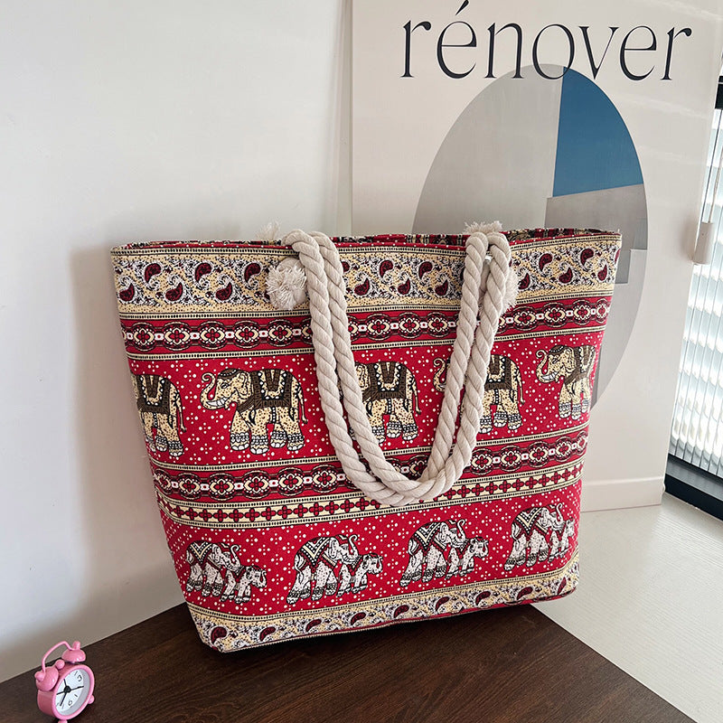 Wholesale Striped Canvas Tote Bag